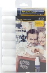Krijtstift Securit SMA-720 blokpunt 7-15mm wit 8 Stuk