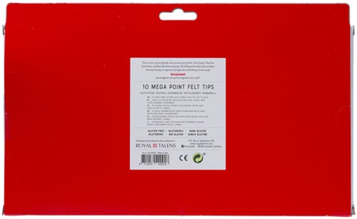 Viltstift Bruynzeel Kids Mega Point 10 kleuren 10 Stuk-3