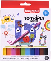 Viltstift Bruynzeel Kids Triple 10st assorti 10 Stuk