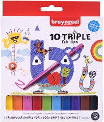 Viltstift Bruynzeel Kids Triple 10st assorti 10 Stuk