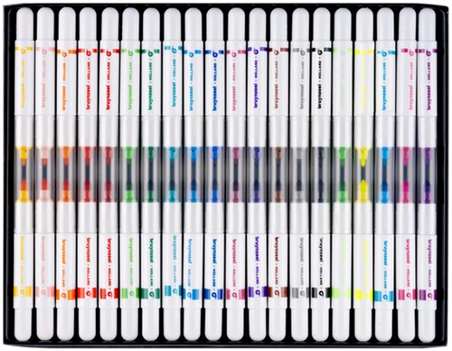 Viltstift Bruynzeel Kids Twin Point set 20 kleuren 20 Stuk-2