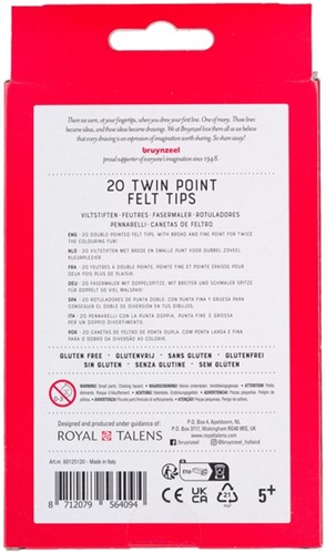 Viltstift Bruynzeel Kids Twin Point 20st ass 20 Stuk-1
