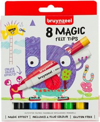 Viltstift Bruynzeel Kids Magic set 8 kleuren 8 Stuk