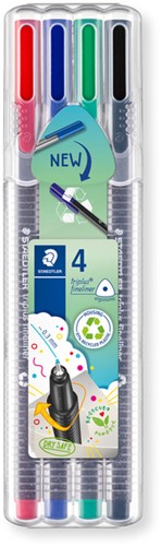 Fineliner Staedtler triplus 334 0.3mm ass 4st 4 Stuk