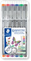 Fineliner Staedtler pigment 308 0.5mm 6 st ass 6 Stuk