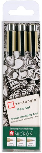 Tekenset Sakura Zentangle set 3 pennen zwart 3 Stuk
