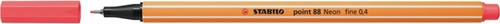 Fineliner STABILO point 88/040 F neon rood 1 Stuk