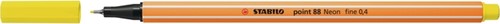Fineliner STABILO point 88/024 F neon geel 1 Stuk