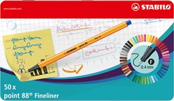 Fineliner STABILO point 88/50 F ass 59st 50 Stuk