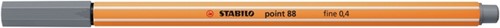 Fineliner STABILO point 88/96 F donkergrijs 1 Stuk