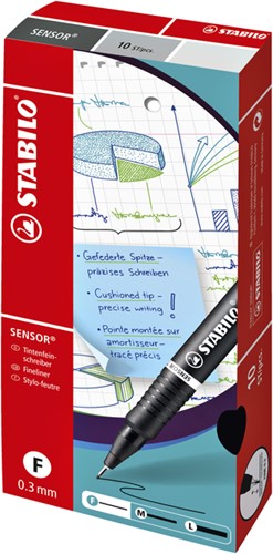 Fineliner STABILO Sensor 189/40 F rood 1 Stuk-3