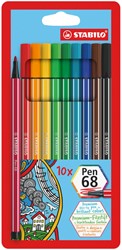 Viltstift STABILO Pen 68/10 M ass 10st 10 Stuk