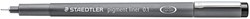 Fineliner Staedtler pigment 308 0.1mm zwart 1 Stuk
