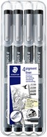 Fineliner Staedtler pigment 308 0.1-0.7mm zwart 4 Stuk