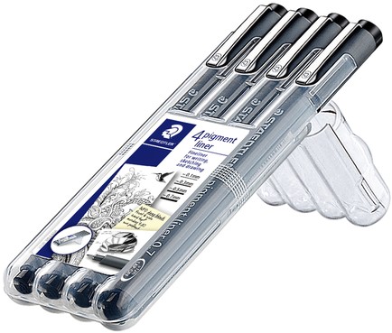 Fineliner Staedtler pigment 308 0.1-0.7mm zwart 4 Stuk-2