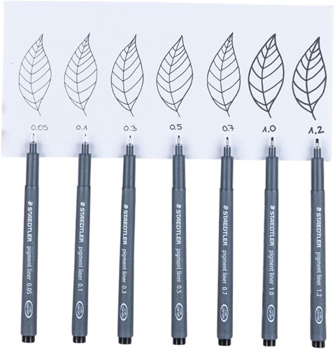 Fineliner Staedtler pigment 308 0.1-0.7mm zwart 4 Stuk-5