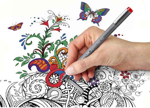 Fineliner Staedtler pigment 308 0.1-0.7mm zwart 4 Stuk-3