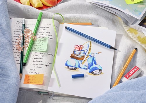 Viltstift STABILO Pen 68/040 M neon rood 1 Stuk-2