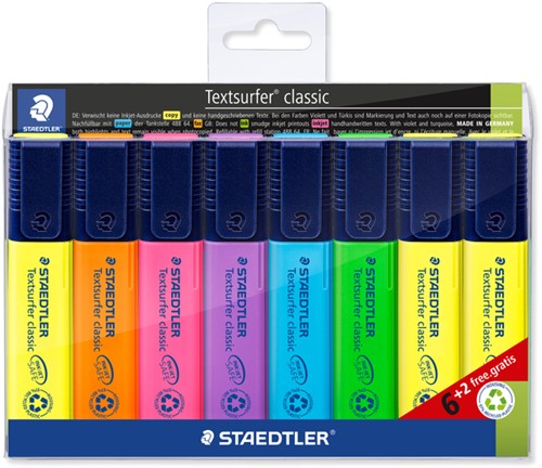 Markeerstift Staedtler 364 textsurfer 6+2  ass 8 Stuk