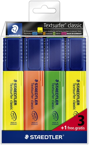 Markeerstift Staedtler 364 textsurfer 3+1 gratis 4 Stuk