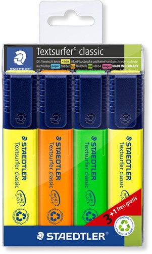 Markeerstift Staedtler 364 textsurfer 3+1 gratis 4 Stuk