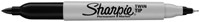 Viltstift Sharpie Twin tip UF en F 2st zwart 2 Stuk-1