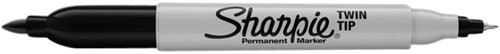 Viltstift Sharpie Twin tip UF en F zwart 1 Stuk-1
