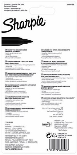 Viltstift Sharpie F 4st assorti 4 Stuk-3