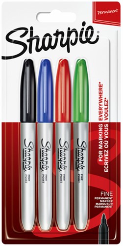 Viltstift Sharpie F 4st assorti 4 Stuk