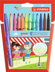Viltstift STABILO power 280/12 12st assorti 12 Stuk