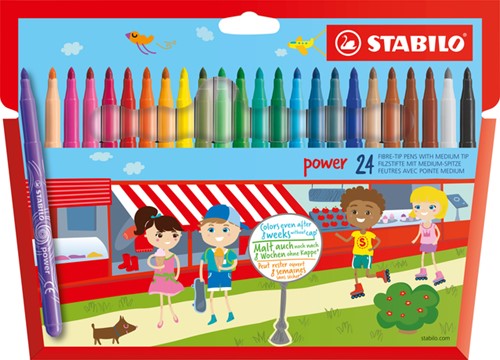 Viltstift STABILO power 280/24 24st assorti 24 Stuk