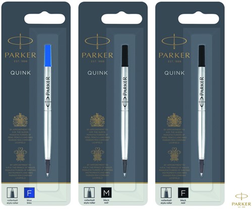 Rollerpenvulling Parker Quink F blister zwart 1 Stuk-2