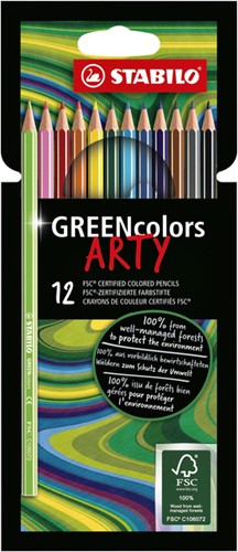 Kleurpotlood STABILO 6019 GREENcolors Arty 12st 12 Stuk