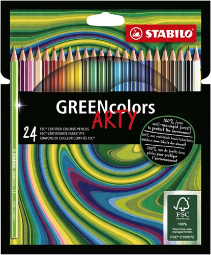 Kleurpotlood STABILO 6019 GREENcolors Arty 24st 24 Stuk