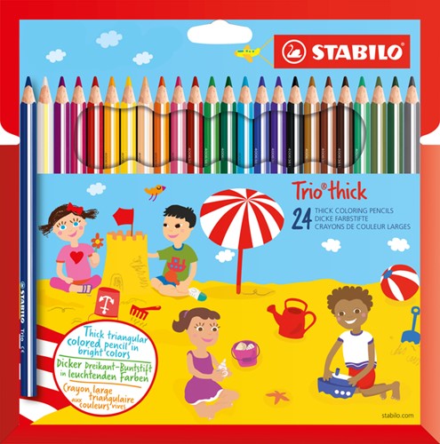 Kleurpotlood STABILO 203  Trio dik 24st assorti 24 Stuk