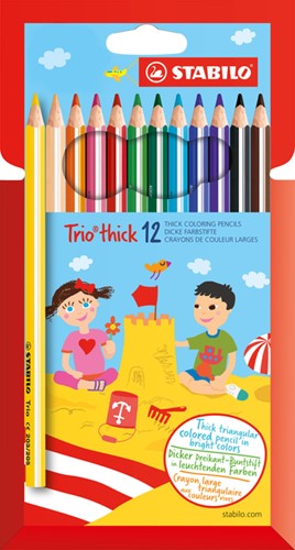 Kleurpotlood STABILO 203 Trio dik 12st assorti 12 Stuk