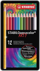 Kleurpotlood STABILO 1612 aquacolor blik 12st ass 12 Stuk
