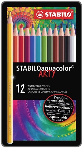 Kleurpotlood STABILO 1612 aquacolor blik 12st ass 12 Stuk