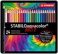 Kleurpotlood STABILO 1624 aquacolor blik 24st ass 24 Stuk