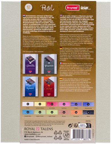 Pastelpotlood Bruynzeel Design 12st assorti 12 Stuk-3