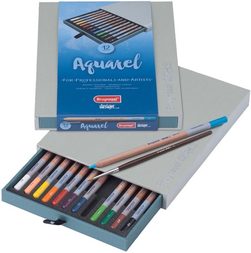 Aquarelpotlood Bruynzeel Design set 12 kleuren 12 Stuk