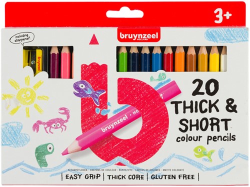 Kleurpotlood Bruynzeel Kids Thick-Short 20st ass 20 Stuk