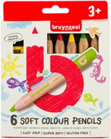 Kleurpotlood Bruynzeel Kids met slijper 6st ass 6 Stuk