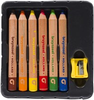 Kleurpotlood Bruynzeel Kids met slijper 6st ass 6 Stuk-2