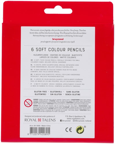 Kleurpotlood Bruynzeel Kids superzacht 6 kleuren 6 Stuk-3