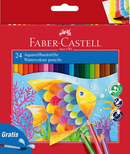 Kleurpotlood Faber-Castell aquarel 24st assorti 25 Stuk