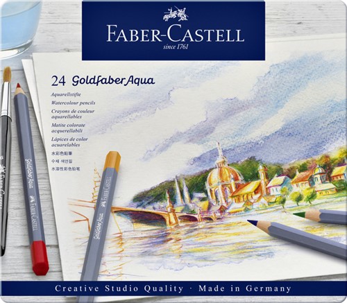 Kleurpotlood Faber-Castell GF aquarel 24st assorti 24 Stuk