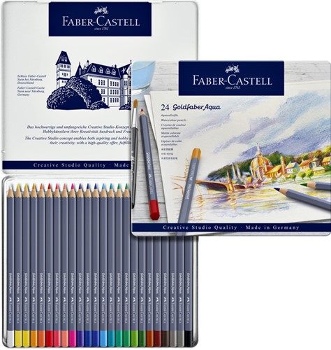 Kleurpotlood Faber-Castell GF aquarel 24st assorti 24 Stuk-2