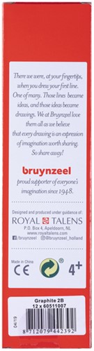 Grafietpotlood Bruynzeel Burotek 2B set 12 stuks 1 Stuk-3