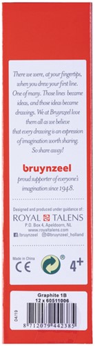 Grafietpotlood Bruynzeel Burotek B grijs 1 Stuk-3